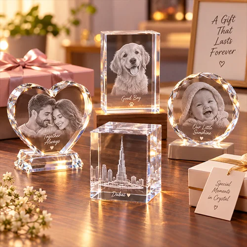 3D Crystal Personalized Crystal Gift – Custom Photo Engraved Keepsake