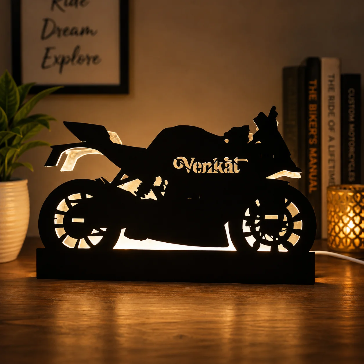 Personalized Bike Name LED Lamp