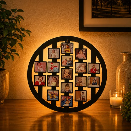 Personalized Round Photo Collage Frame