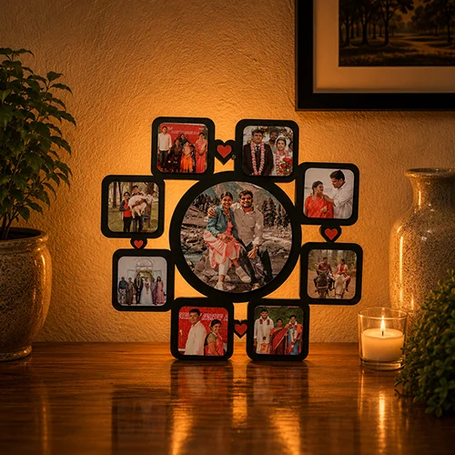 Personalized Round Photo Collage Frame